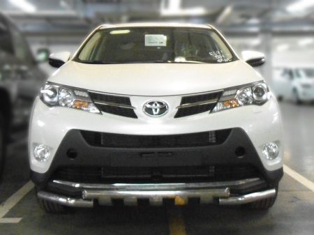 Toyota Rav-4 2013-наст.вр.-Защита переднего бампера d-60 с доп.накладками